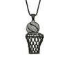 Fashion Basketball Titanium Steel Inlay Zircon Pendant Necklace 1 Piece