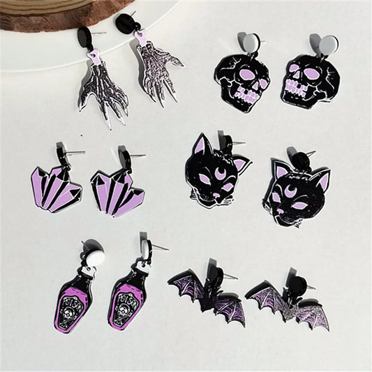 1 Pair Fashion Bat Arylic Earrings Ear Studs