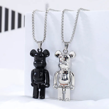 Fashion Bear Titanium Steel Plating Pendant Necklace 1 Piece