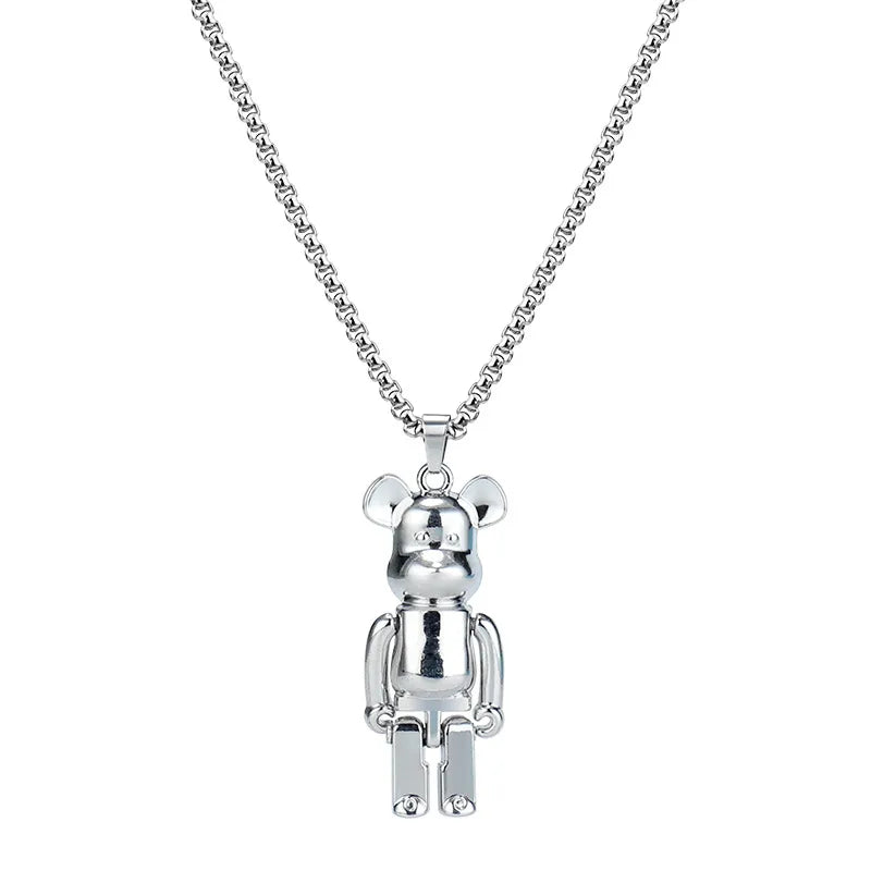 Fashion Bear Titanium Steel Plating Pendant Necklace 1 Piece