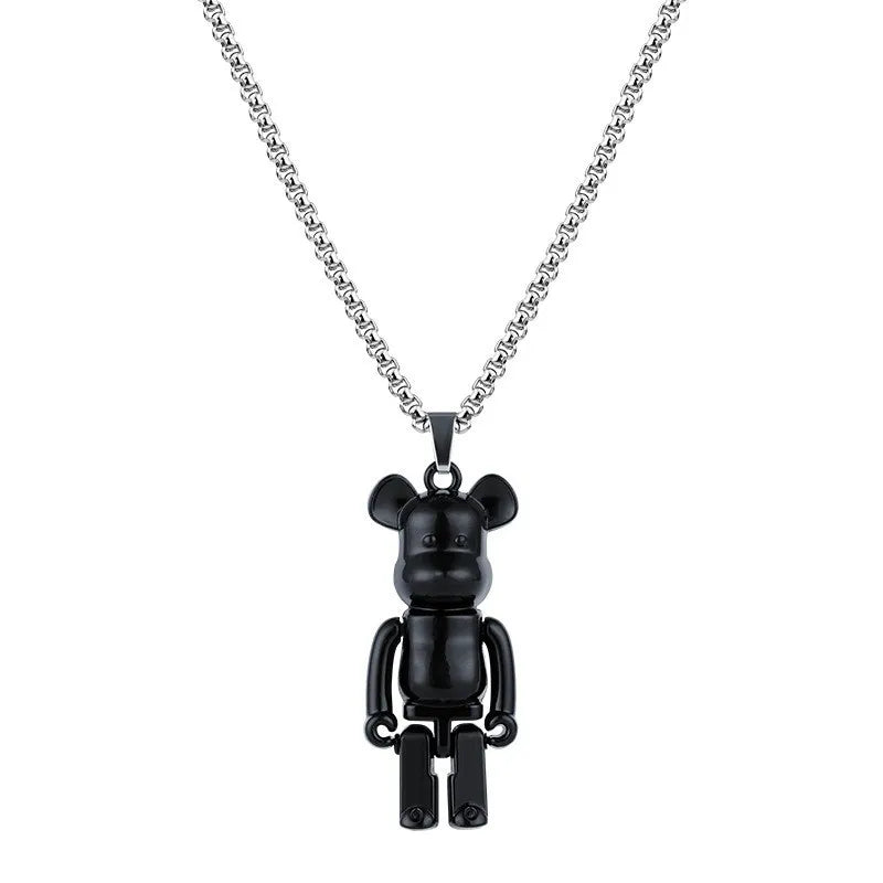 Fashion Bear Titanium Steel Plating Pendant Necklace 1 Piece