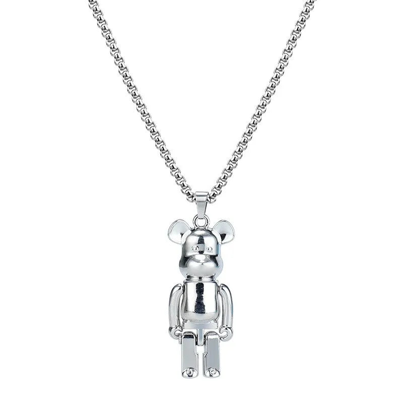 Fashion Bear Titanium Steel Plating Pendant Necklace 1 Piece