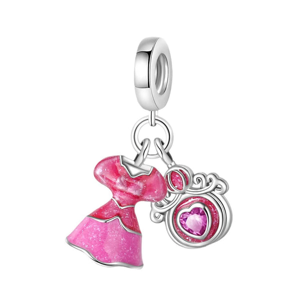 Fashion Beauty Charm Beads Diy Jewelry Accessories Bracelet Copper Silver Plated Dripping Oil
