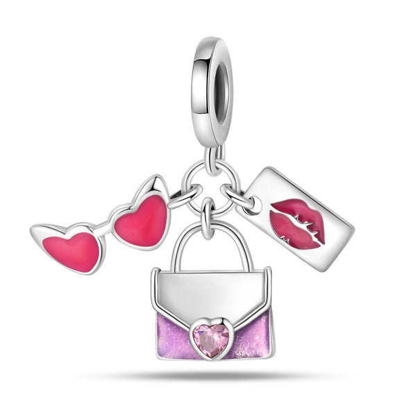 Fashion Beauty Charm Beads Diy Jewelry Accessories Bracelet Copper Silver Plated Dripping Oil