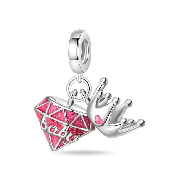 Fashion Beauty Charm Beads Diy Jewelry Accessories Bracelet Copper Silver Plated Dripping Oil