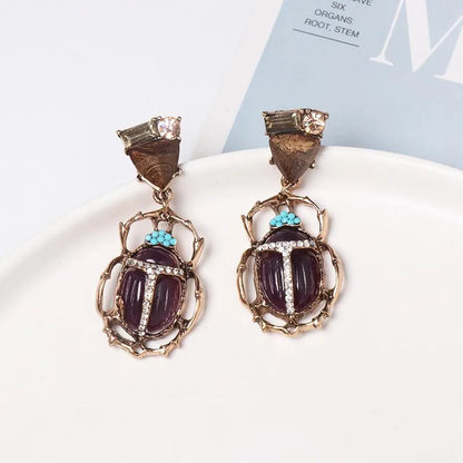 Fashion Beetle Long Earrings