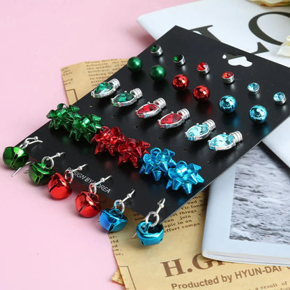 Fashion Bell Alloy Plating Inlay Rhinestones Ear Studs Ear Hook 1 Set