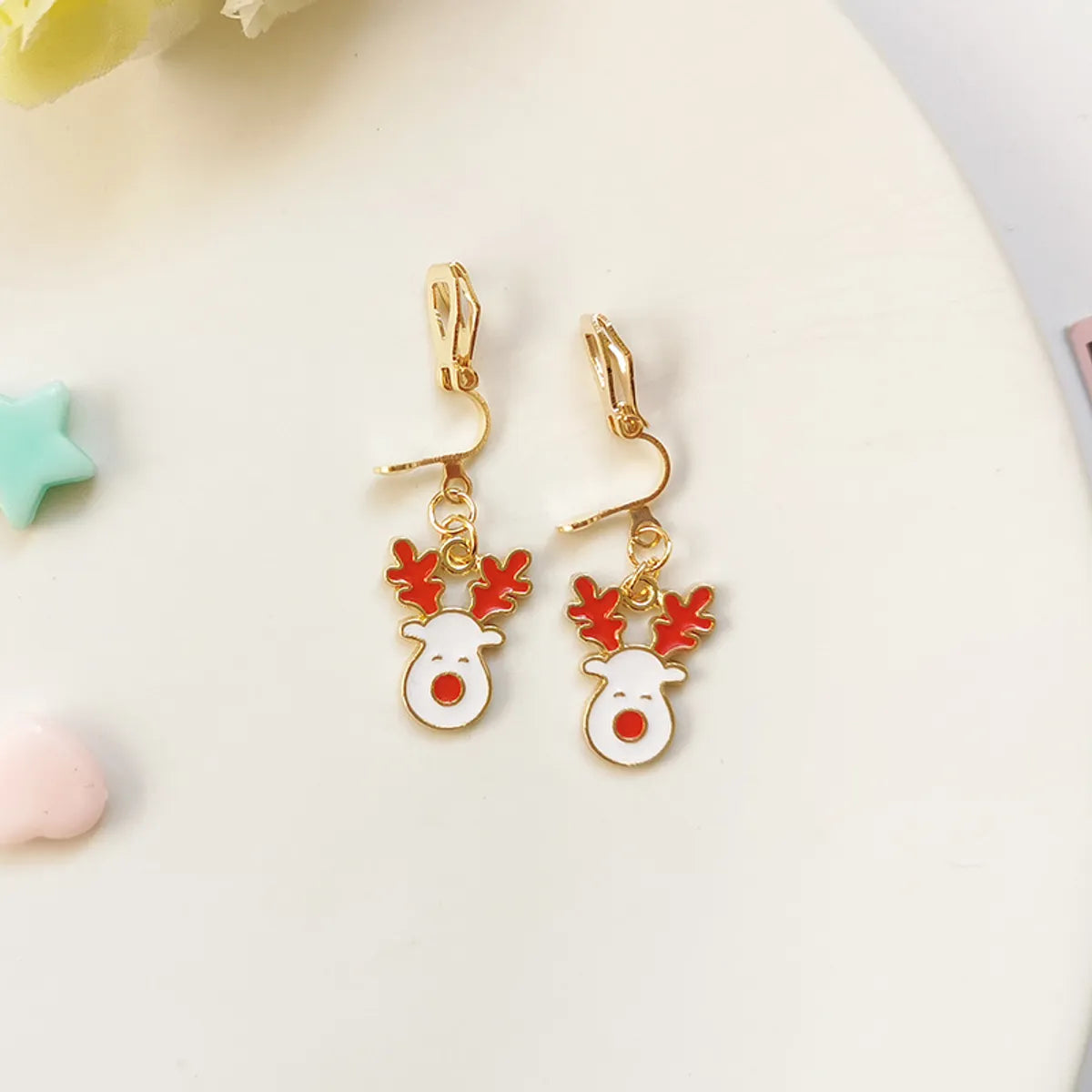 Fashion Bell Elk Alloy Christmas Girl's Ear Clips 1 Pair