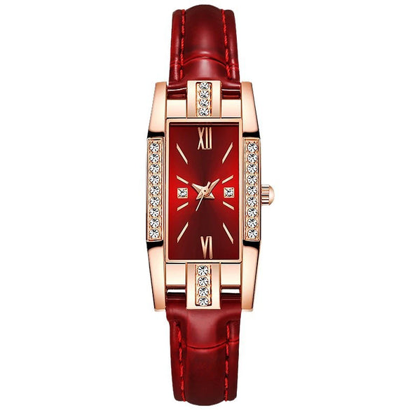 Fashion Belt Watch Square Jewelry Alloy Imitation Leather Stainless Steel