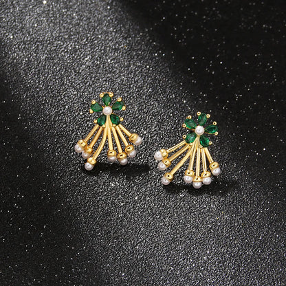 Fashion Bird Copper Plating Zircon Ear Studs 1 Pair