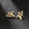 Fashion Bird Copper Plating Zircon Ear Studs 1 Pair