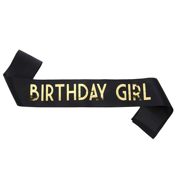 Fashion Birthday Etiquette Belt Shoulder Strap In Sade With Printing Light Blue Pink