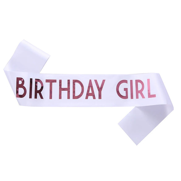 Fashion Birthday Etiquette Belt Shoulder Strap In Sade With Printing Light Blue Pink