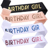 Fashion Birthday Etiquette Belt Shoulder Strap In Sade With Printing Light Blue Pink