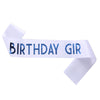 Fashion Birthday Etiquette Belt Shoulder Strap In Sade With Printing Light Blue Pink