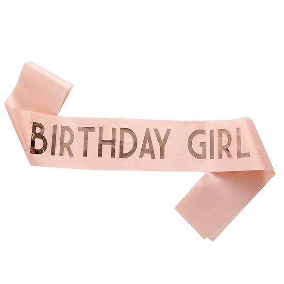 Fashion Birthday Etiquette Belt Shoulder Strap In Sade With Printing Light Blue Pink