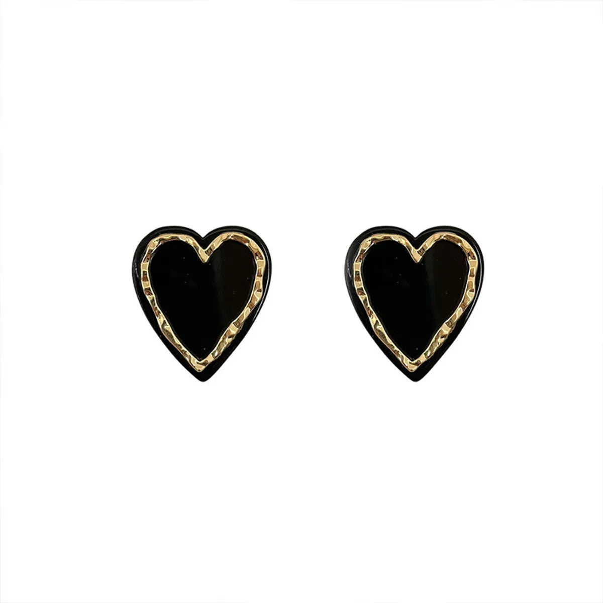 Fashion Black And White Heart-shape Acrylic Earrings