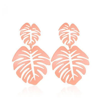 Fashion Bohemian Exaggerated Leaf Wild Earrings For Women