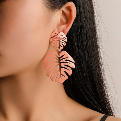 Fashion Bohemian Exaggerated Leaf Wild Earrings For Women