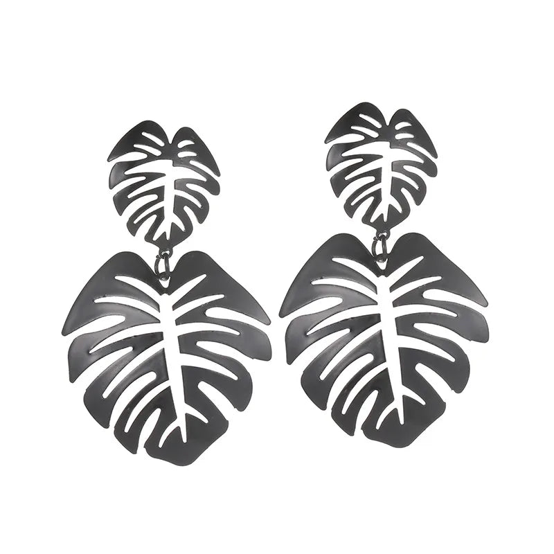 Fashion Bohemian Exaggerated Leaf Wild Earrings For Women