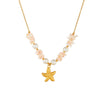 Fashion Bohemian Irregular Shell Stainless Steel Starfish Star Pendant Necklace With Electroplating