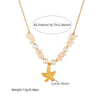 Fashion Bohemian Irregular Shell Stainless Steel Starfish Star Pendant Necklace With Electroplating