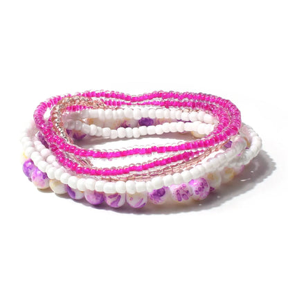 Fashion Bohemian Style Multicolor Bead Acrylic Multi-layer Female Bracelet