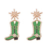 Fashion Boots Alloy Enamel Inlay Artificial Pearls Women'S Drop Earrings 1 Pair