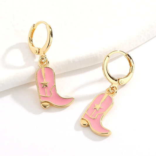 Fashion Boots Alloy Enamel Women'S Drop Earrings 1 Pair