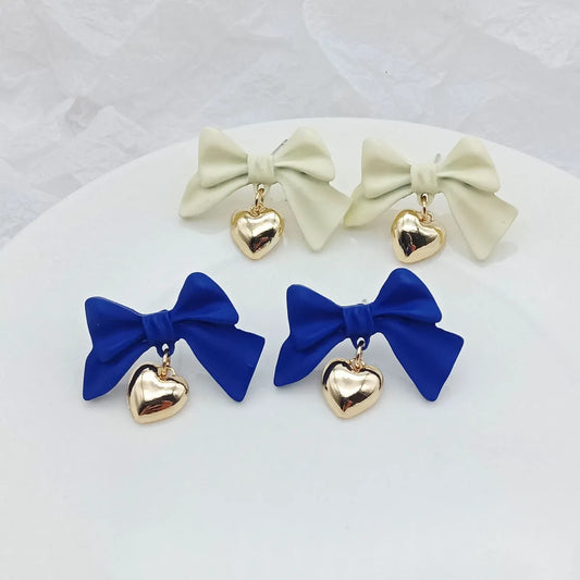 Fashion Bow Knot Alloy Stoving Varnish Drop Earrings