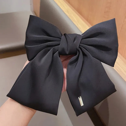 Fashion Bow Knot Cloth Inlay Artificial Gemstones Hair Clip 1 Piece