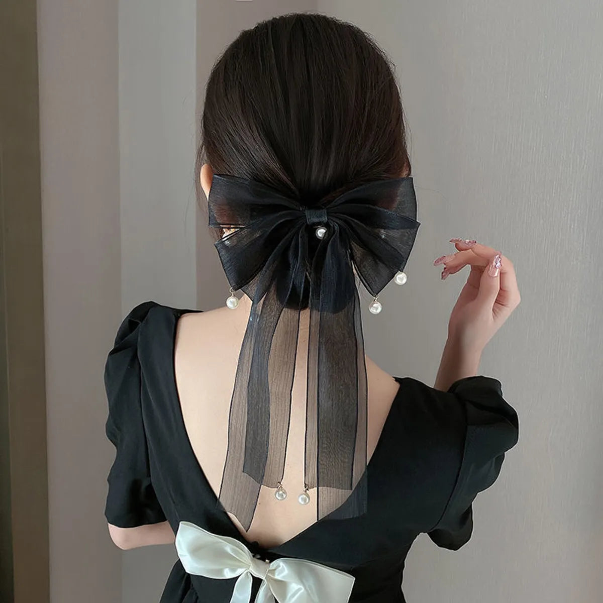 Fashion Bow Knot Cloth Ribbon Hair Clip 1 Piece