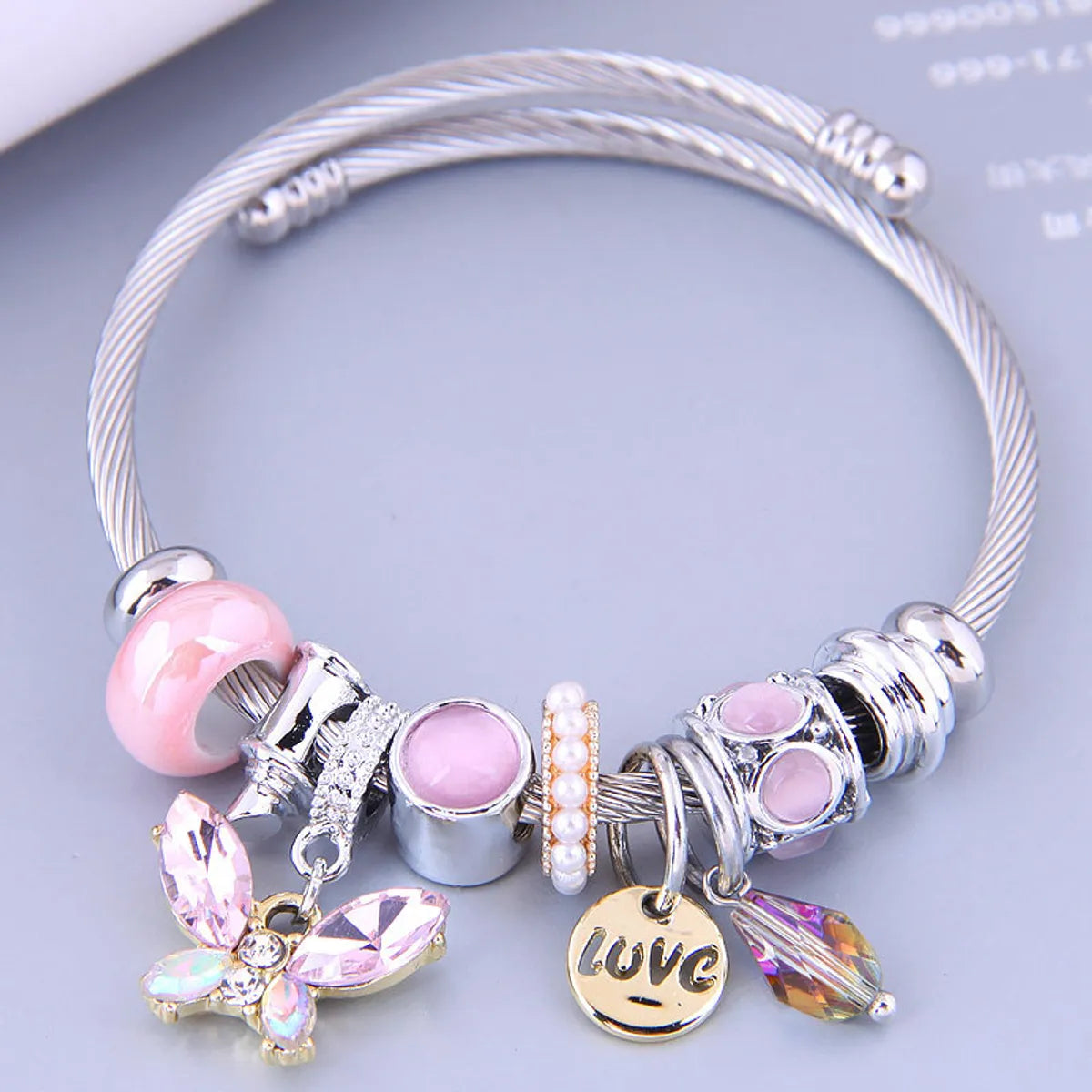 Fashion Bow Knot Metal Plating Artificial Gemstones Women's Bangle