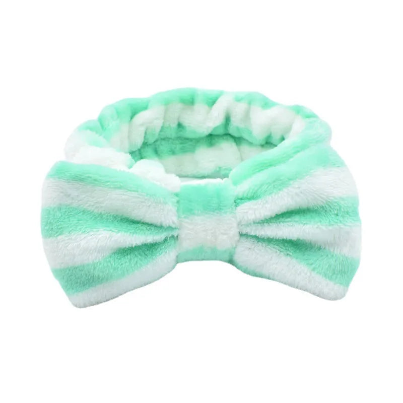 Fashion Bow Knot Plush Stripe Hair Band