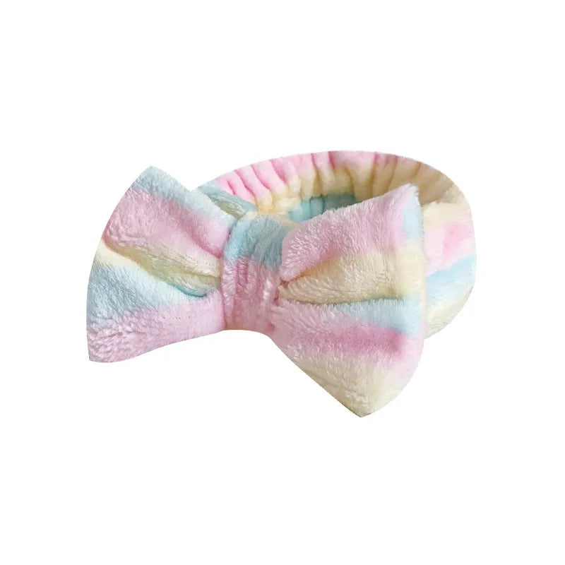 Fashion Bow Knot Plush Stripe Hair Band