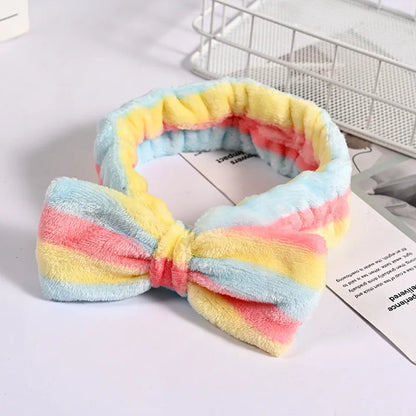 Fashion Bow Knot Plush Stripe Hair Band