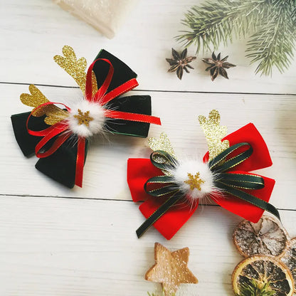 Fashion Bow Knot Snowflake Cloth Hair Clip