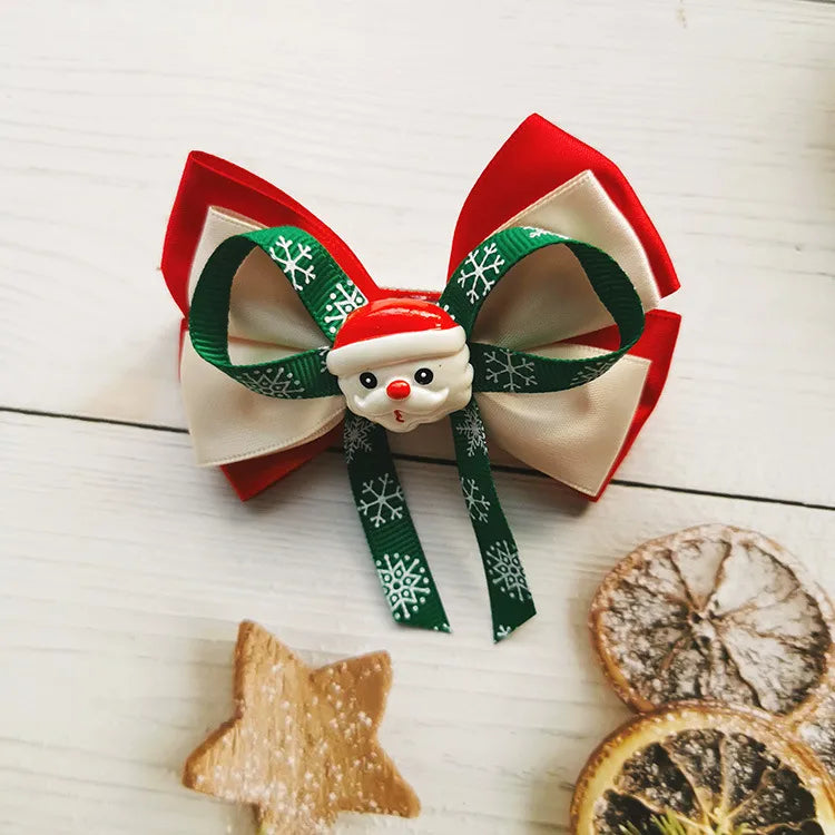 Fashion Bow Knot Snowflake Cloth Hair Clip