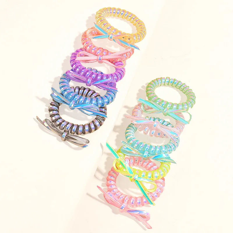 Fashion Bow Knot Telephone Line Hair Tie 1 Piece