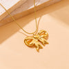 Fashion Bow Tie Star Shape Stainless Steel Gold Plated Clavicle Chain Necklace