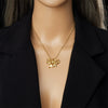 Fashion Bow Tie Star Shape Stainless Steel Gold Plated Clavicle Chain Necklace