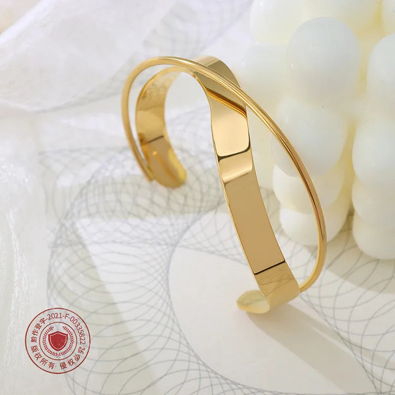 Fashion Geometric 304 Stainless Steel 18K Gold Plated In Bulk