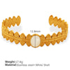 Fashion Bracelet 316L Stainless Steel Cshaped Leaf White Bead Design Electroplated