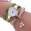 Fashion Bracelet Watch Alloy Case Imitation Leather Strap Stainless Steel Clasp Round Dial