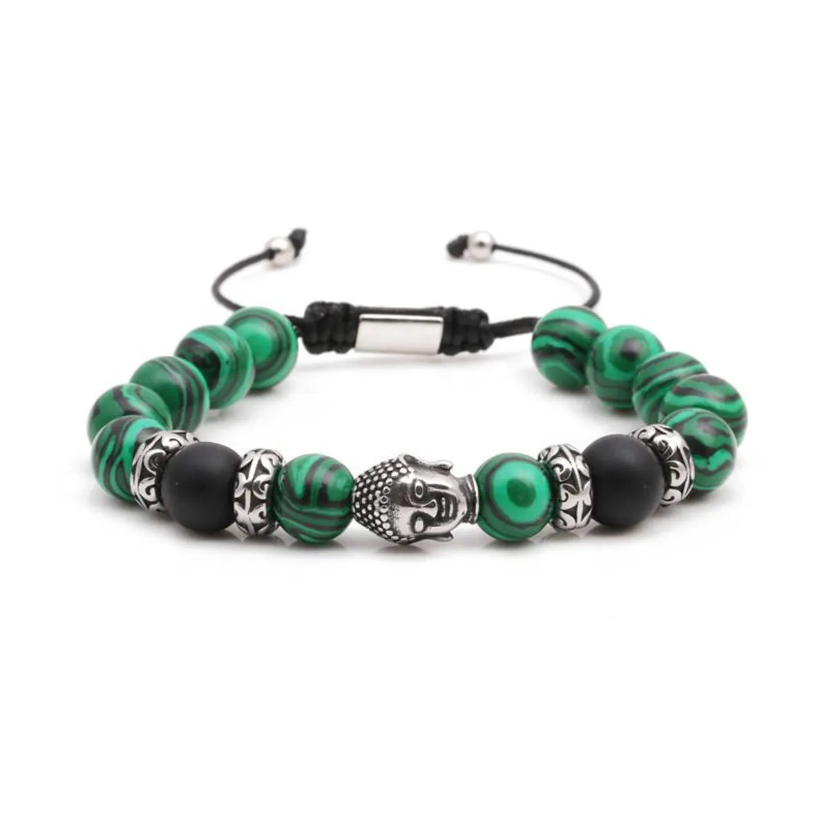 Fashion Bracelets Stainless Steel Woven Adjustable Buddha Head Bracelet