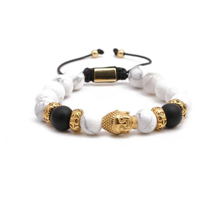 Fashion Bracelets Stainless Steel Woven Adjustable Buddha Head Bracelet