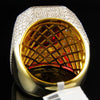 Fashion Brass And White Steel Drop Shape Rhinestone Inlaid Ring With Personality Style For Women