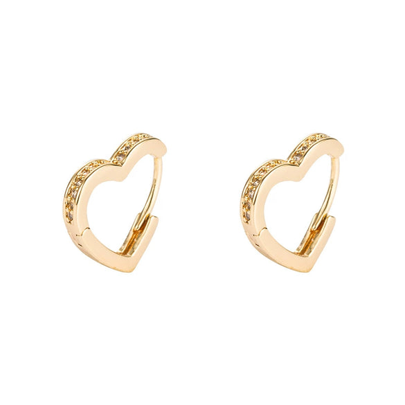 Fashion Brass Heartshaped Micropaved Zircon Earrings For Women