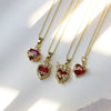 Fashion Brass Heartshaped Pendant Clavicle Chain Jewelry With Electroplating For Women