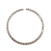 Fashion Bridal Metal Geometric Diamond Accent Elastic Open Bracelet With Single Row Claw Chain And Layered Steel Ring Design